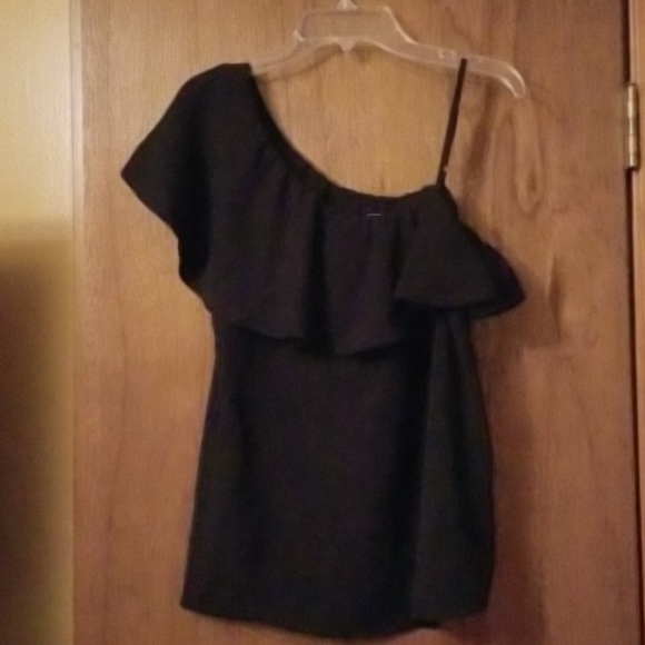 Lily White Tops - One Shoulder Ruffle Top